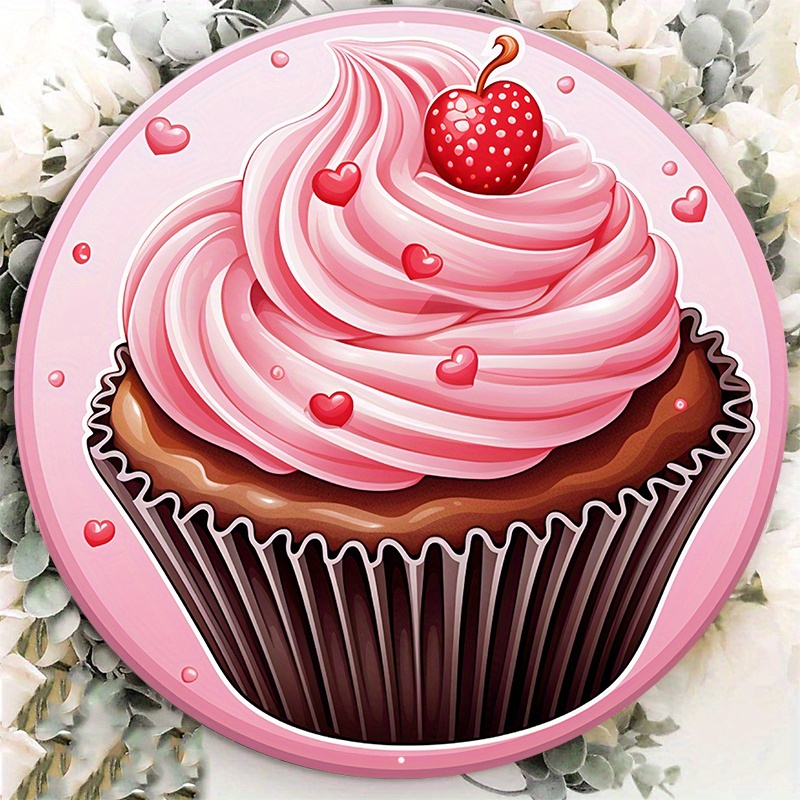 

1pc 8x8inch Aluminum Metal Sign Valentine's Day Sign Valentine Day Cupcake Cupcake Printables, In C Kf