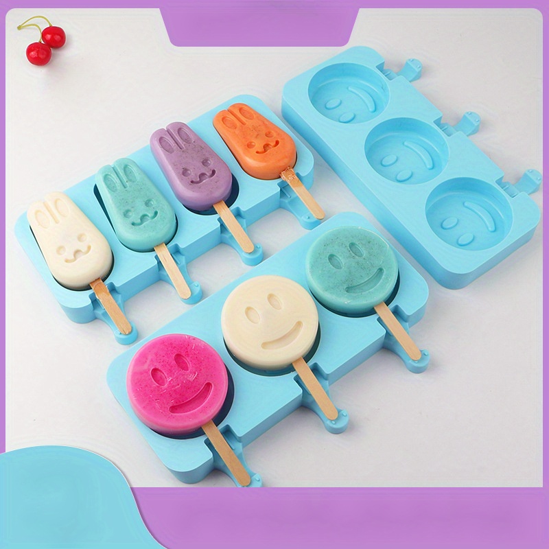 

1pc, Popsicle Mold, Creative Popsicle Mold, Cartoon Popsicle Mold, Ice Cream Mold, Frozen Ice Cube Box, Household Popsicle Mold, Safety Jelly Mold, Kitchen Stuff, Kitchen Accessaries