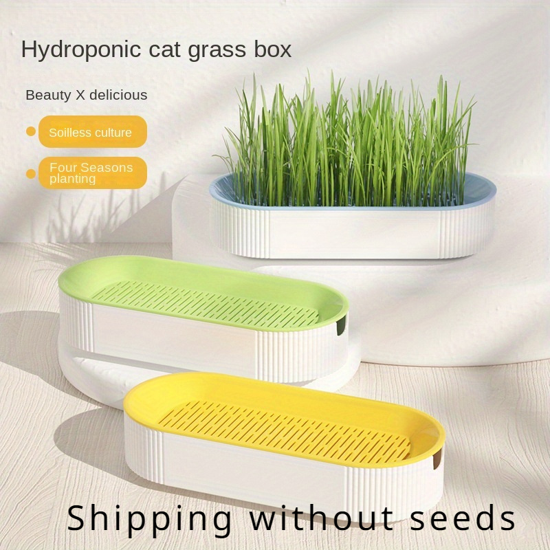 

Double Layer Design Cat Bowl, Hydroponic Cat Grass Planter, Cat Grass Growing Kit Cat Grass Pot (without Seeds)