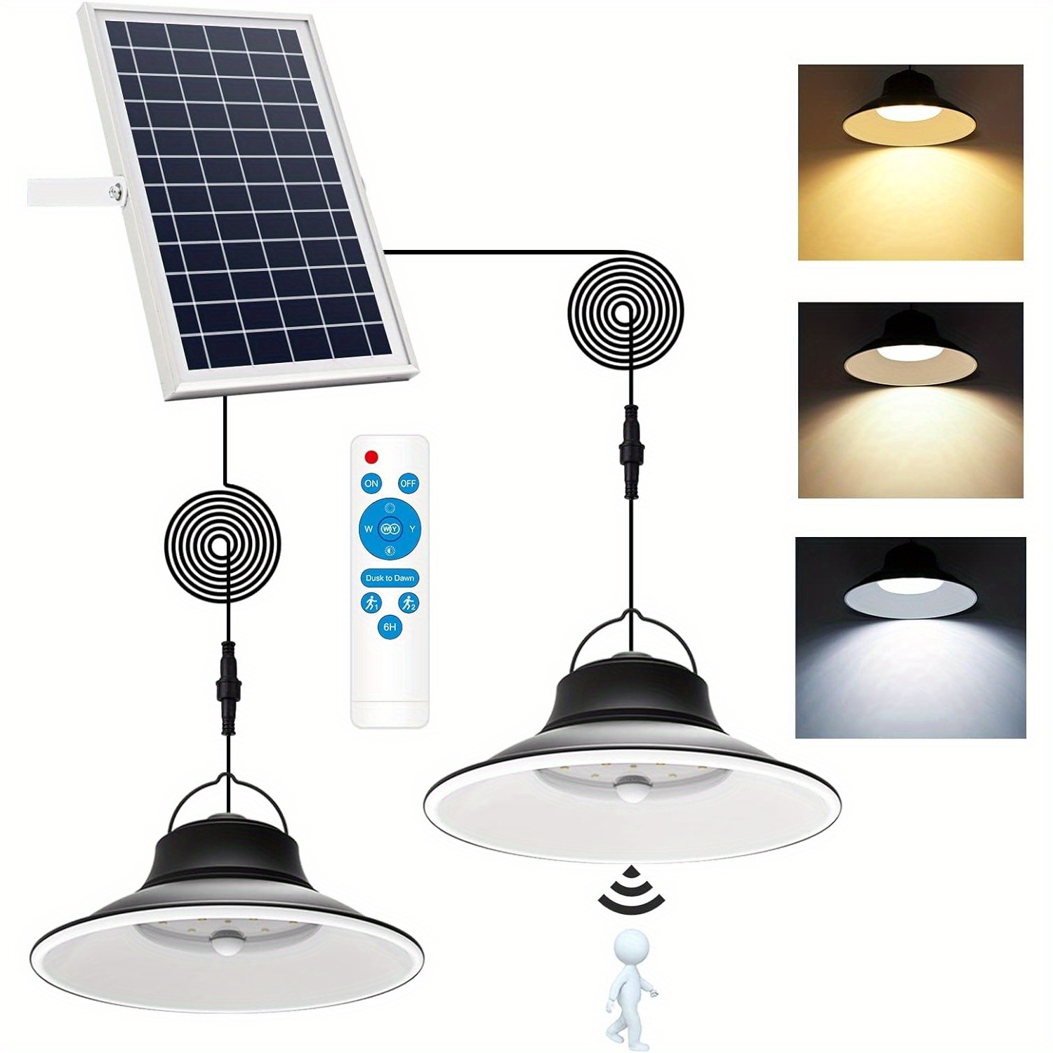 Mejor Lampara Solar Para la Casa con Panel Luz De Techo Impermeable C/C  Remoto