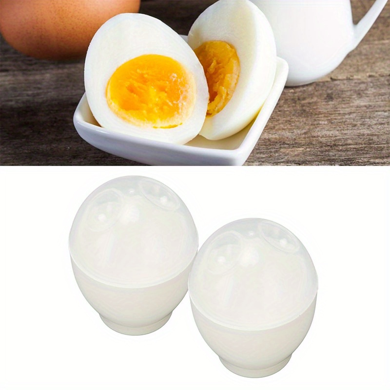 2pcs 계란이 멋진 요리 계란 요리기 흰색 전자 레인지 오븐 컵 포이처로 계란을 끓여서 맛있는 아침과 점심을 만드세요!!