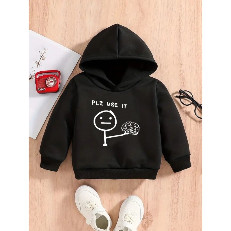 

Boys Funny Use It Print Hoodie Loose Fit Casual Hooded Sweatshirt For Sports Daily