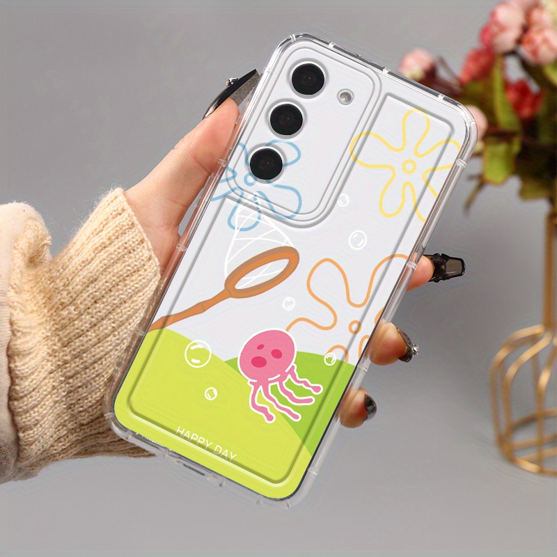 

Luxury Shockproof Transparent Case Pattern Squid For Samsung Galaxy S23 Ultra S22+ 5g S21 Fe S20 A54 A52 A32 A23 A14 5g Bumper Case Silicone Clear Phone Case Lens Protection