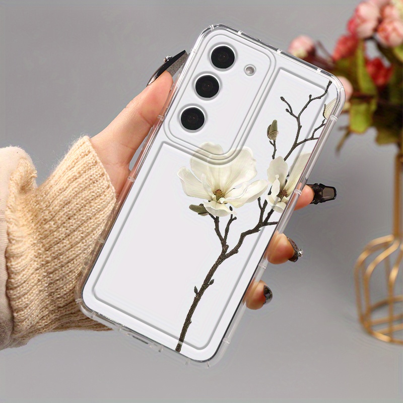 

Luxury Shockproof Transparent Case Pattern Pear Flower For Samsung Galaxy S23 Ultra S22+ 5g S21 Fe S20 A54 A52 A32 A23 A14 5g Bumper Cases Gp1 Cover Silicone Clear Phone Cases Lens Protection Back