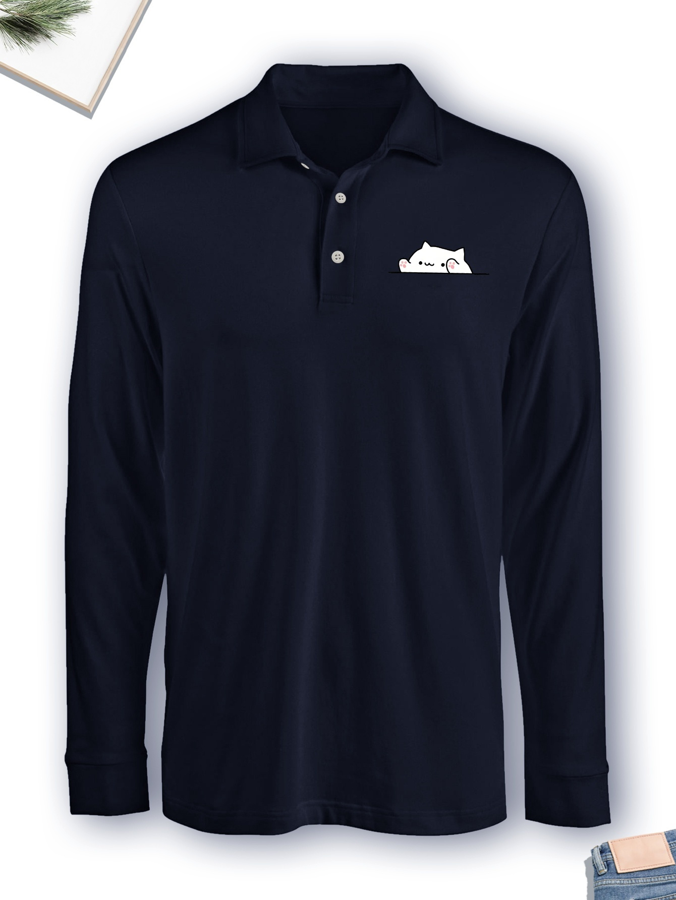 Plus Size Men's Cat Graphic Print Golf Shirt Casual - Temu Canada