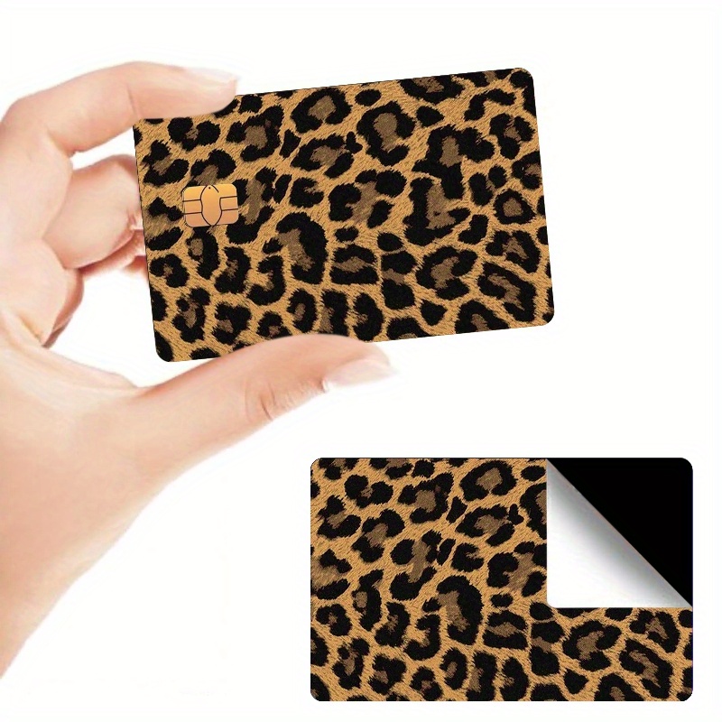 

2pcs In 1 Card Skin Sticker Leopard Print For Ebt, Transportation, Key, Credit, Debit Card Skin - Protecting And Personalizing Bank Card - No Bubble, Slim, Waterproof, Digital-printed