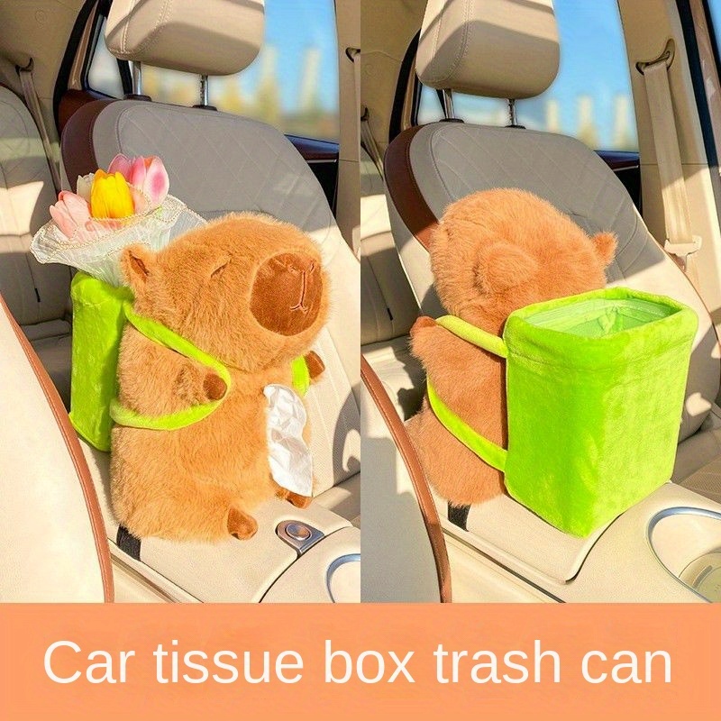 Car Mini Trash Can Tissue Box Trash Can 2 in 1 Armrest Box - Temu
