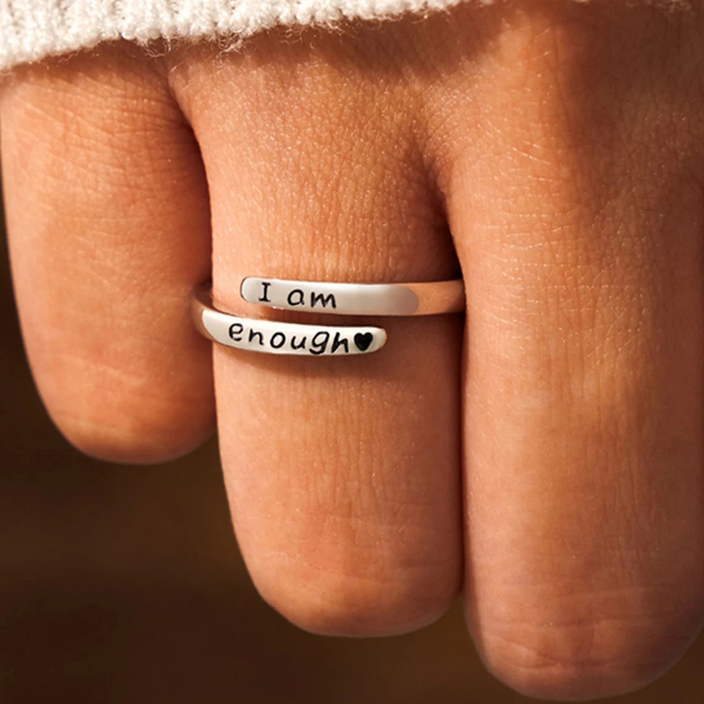 

1pc I Am Enough/ It Steel Inspirational Ring