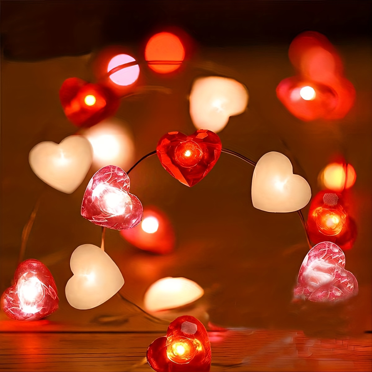 Guirlande lumineuse de fleurs 10 pieds 20 LED guirlandes lumineuses rouges  à piles lumières décoratives pour mariage Saint Valentin enfants chambre  festival intérieur extérieur décorations 