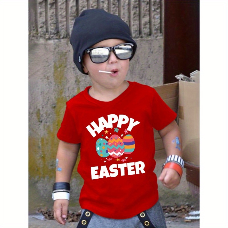 

Print T-shirt For , Casual Short Sleeve Top, Boy's Clothing