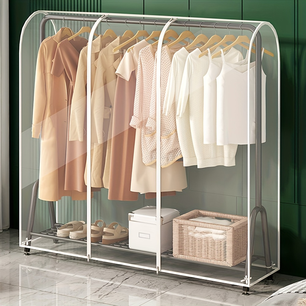 

1pc Garment Rack Dust Cover, Transparent Home Clothing Dust Protector, Large Coat Storage Bag, Floor-standing Closet Organizer, Ideal Home Supplies, Garment Essentials
