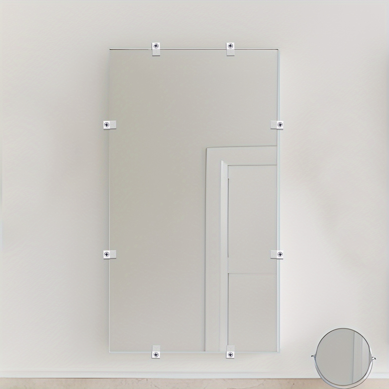 Lot De 100 Clips De Maintien En Plastique Transparent – Pour Miroir Ou Vitre, Fixations