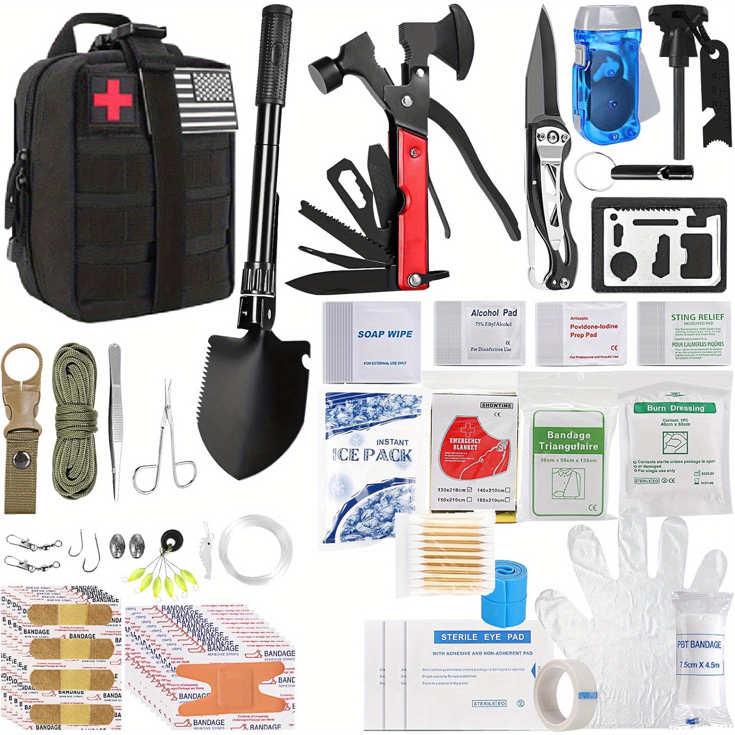 1pc Survival Kit, Gifts For Men Women, Upgraded Outdoor Emergency Survival  First Aid Kit, Practical Camping Tool