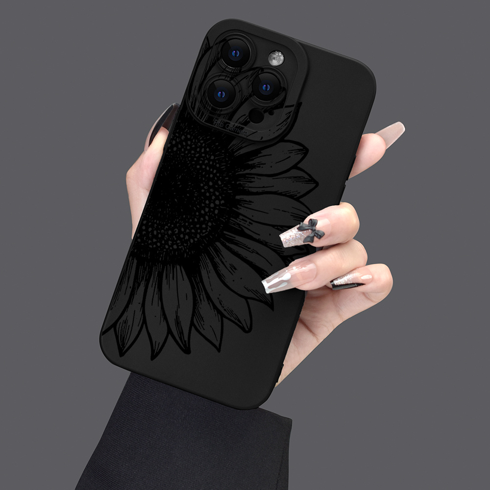 

Sunflower Pattern Mobile Phone Case Full Body Protection Shockproof Tpu Soft Rubber Case Color: Transparent White Black For Men Women For Iphone 15 14 13 12 11 Xs Xr X 7 8 Mini Plus Pro Max Se