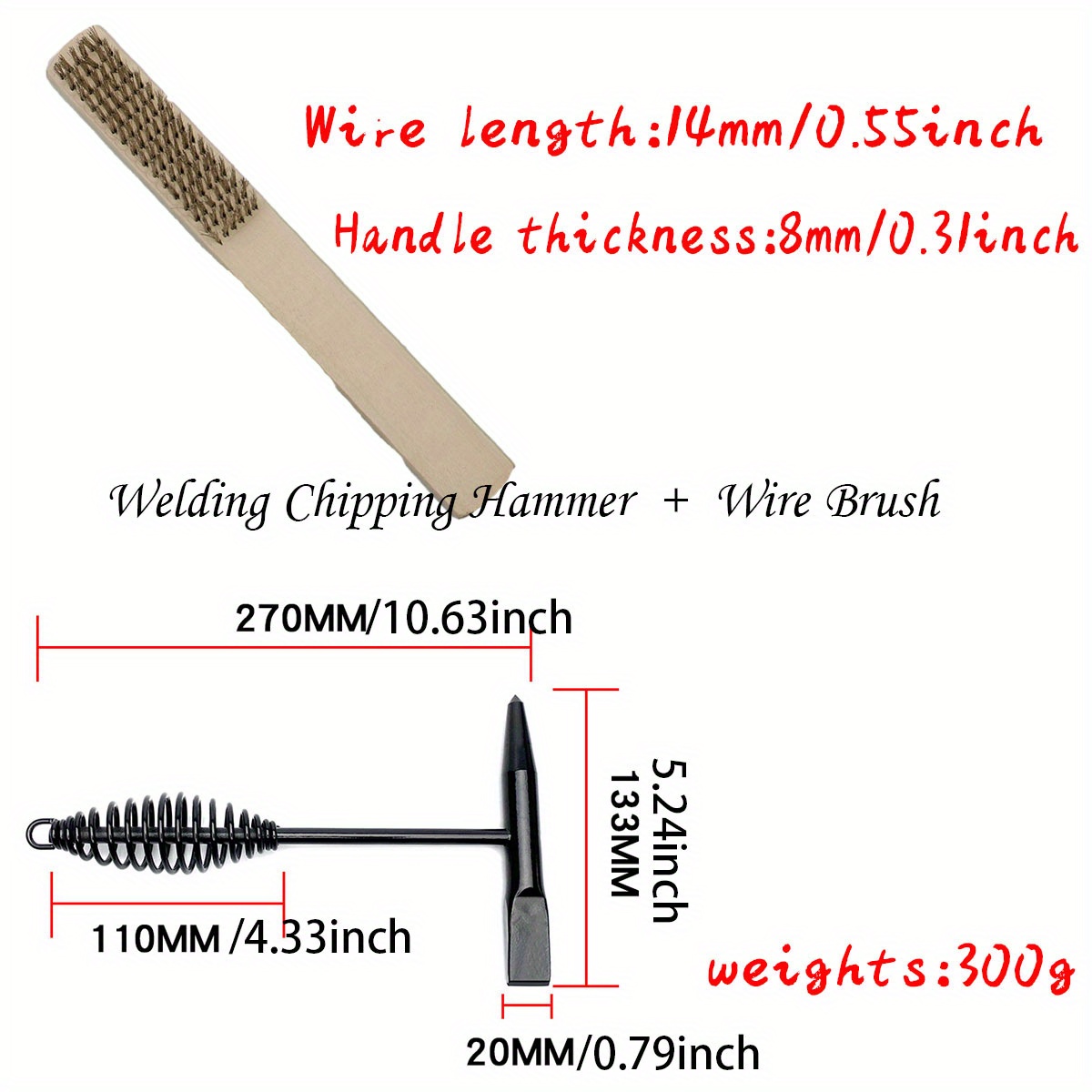 Welding Chipping Hammer+wire Brush Slag Hammer Coil Spring - Temu