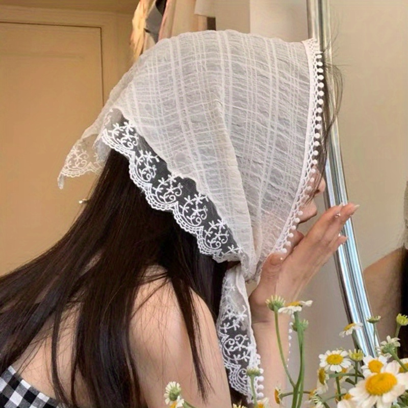 

Elegant Lace Flower Hair Scarf Trendy Hair Decoration Stylish Hair Barrette For Women And Daily Uses