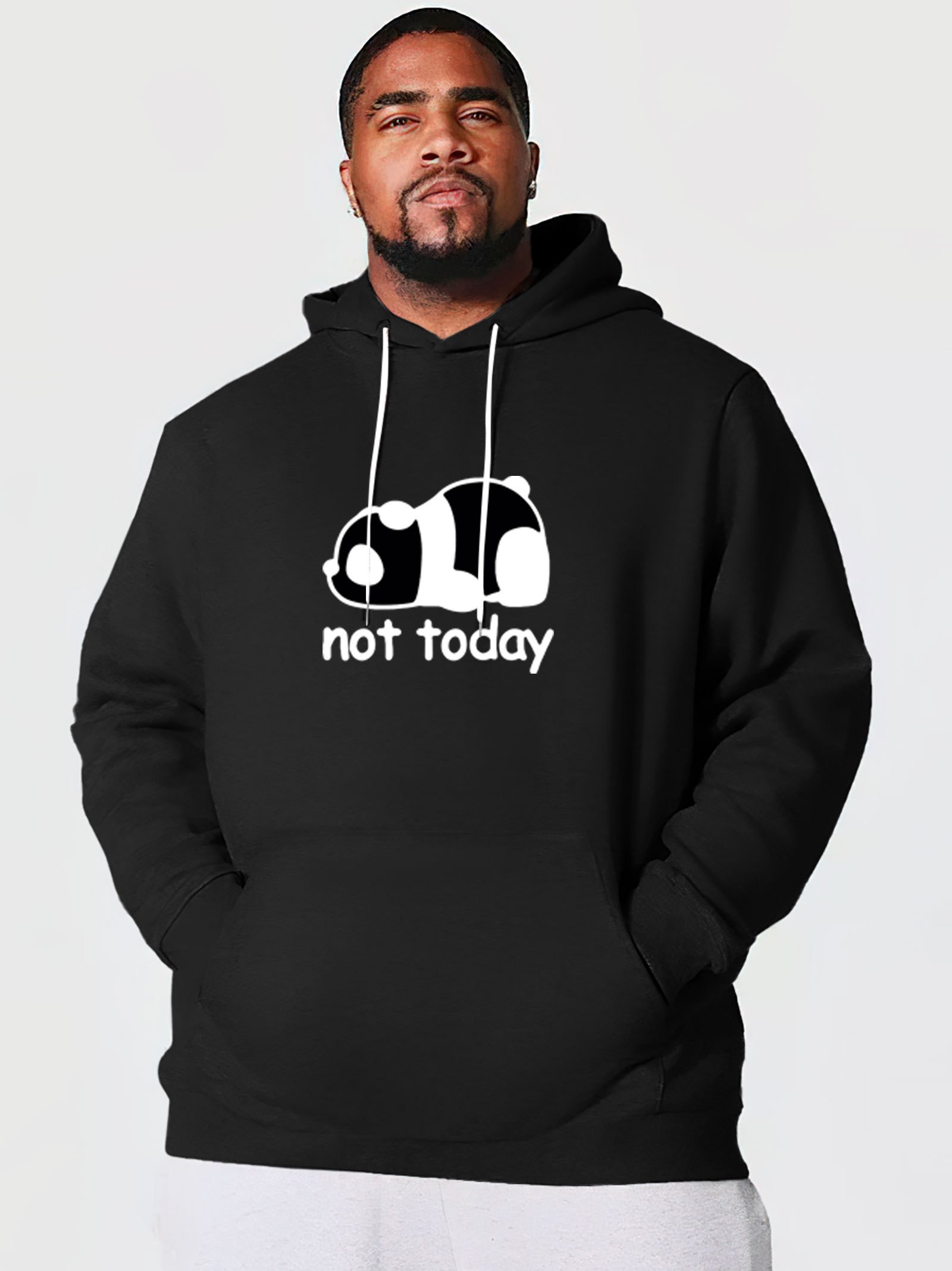 Plus Size Today Print Men's Hoodie Street Style Long Sleeve Temu New