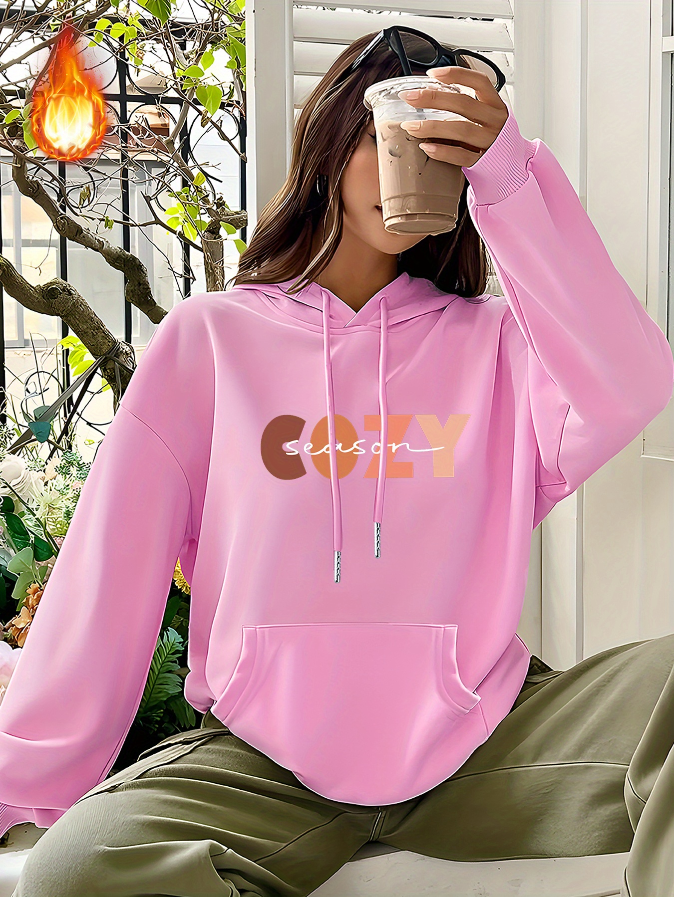 Sudadera con capucha para mujer, casual, con estampado de letras, con  cordón, para dormir