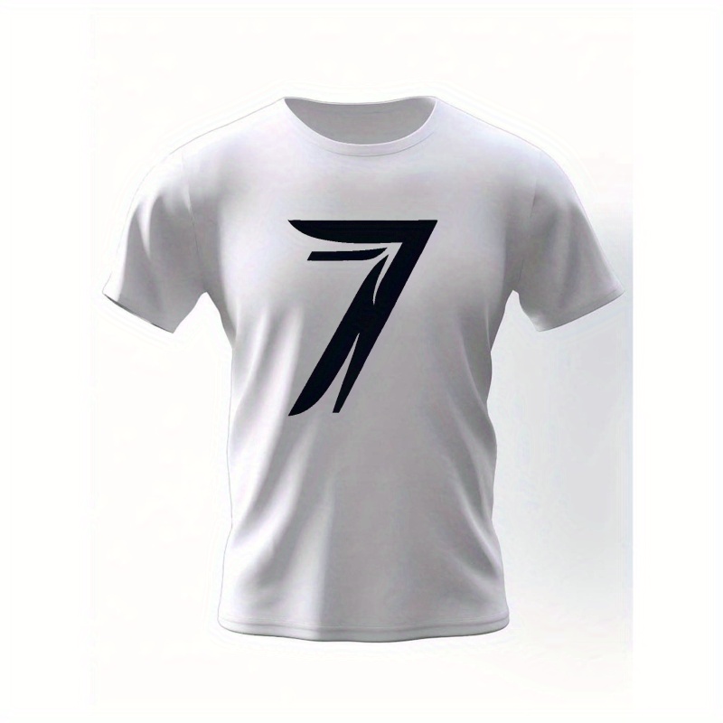 

Number 7 Print T Shirt, Tees For Men, Casual Short Sleeve T-shirt For Summer