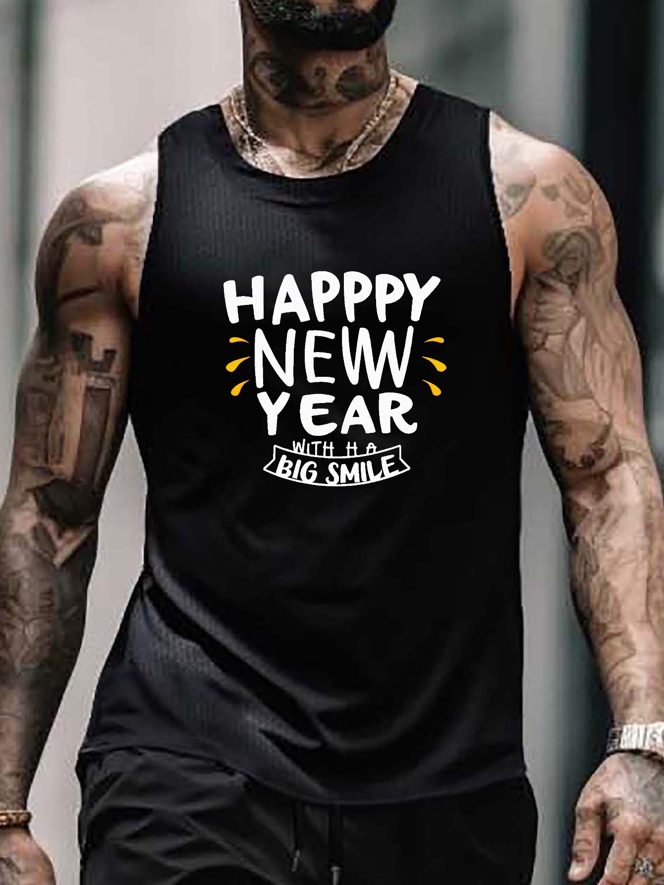 Camisas Hombre Estampado Feliz Año Nuevo Camisetas Sin - Temu Mexico