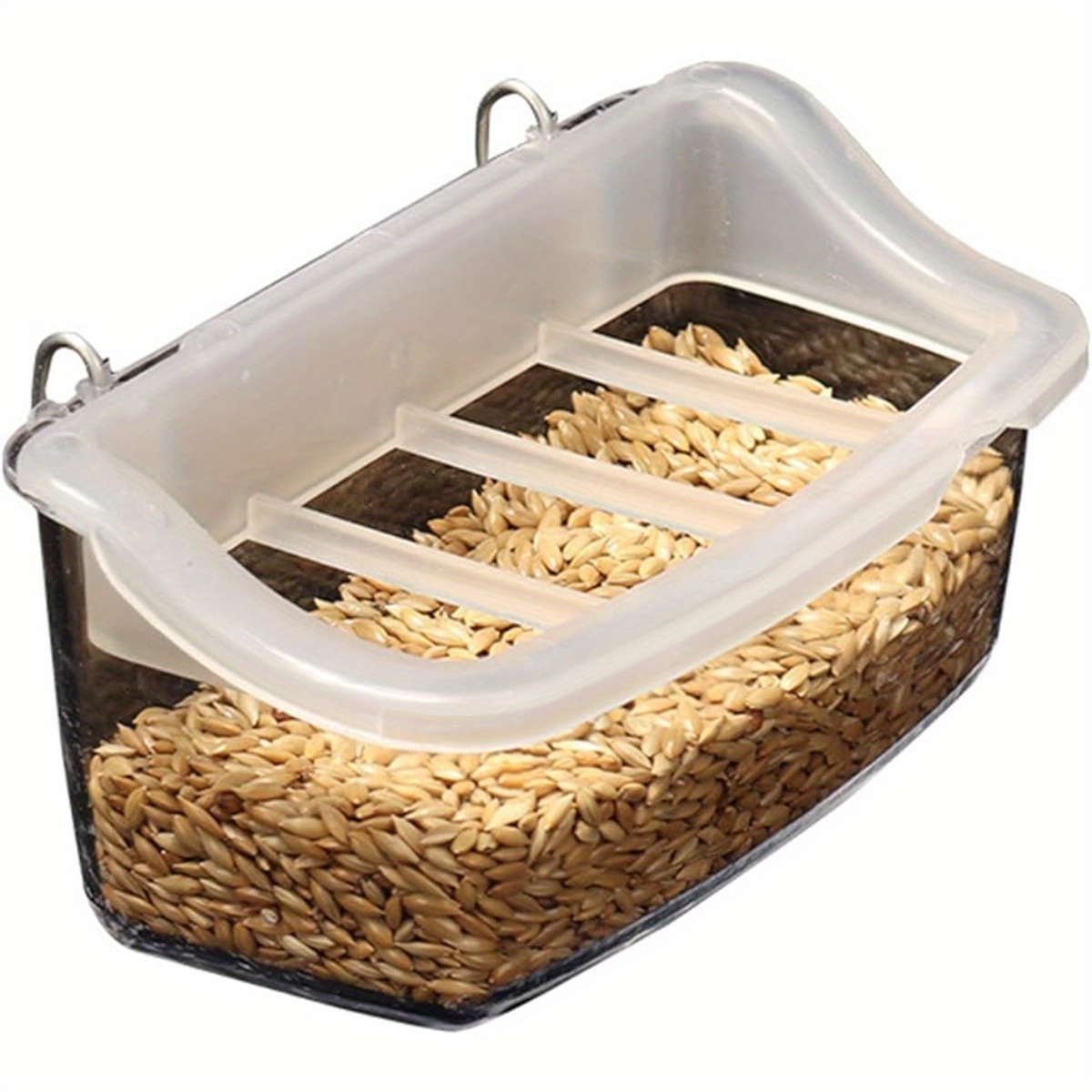 

1pc Clear Plastic Parrot Feeder – Easy-refill Bird With Guard, Large Capacity For Parrots & Parakeets, For Monitoring Food Levels, & Lightweight Pp Material, Avarium | Bird Bowl | Plastic Feeder