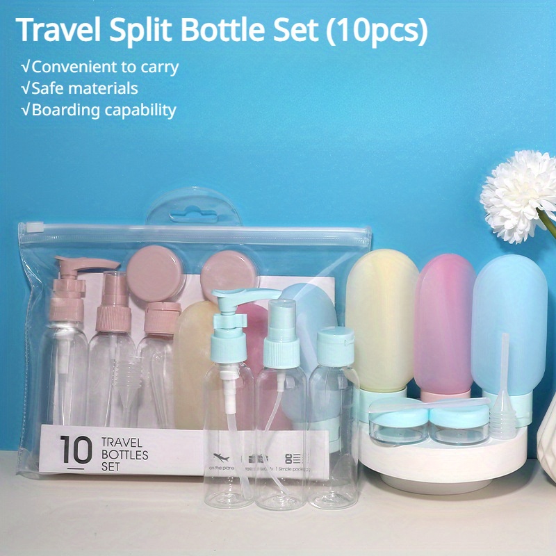 10 Unidades Botellas Plástico Transparente Tapa Presión - Temu