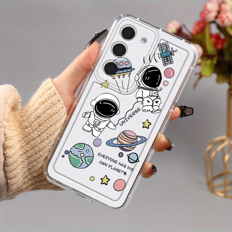 

Luxury Shockproof Transparent Case Pattern Astronauts For Samsung Galaxy S23 Ultra S22+ 5g S21 Fe S20 A54 A52 A32 A23 A14 5g Bumper Cases Gp1 Cover Silicone Clear Phone Cases Lens Protection Back