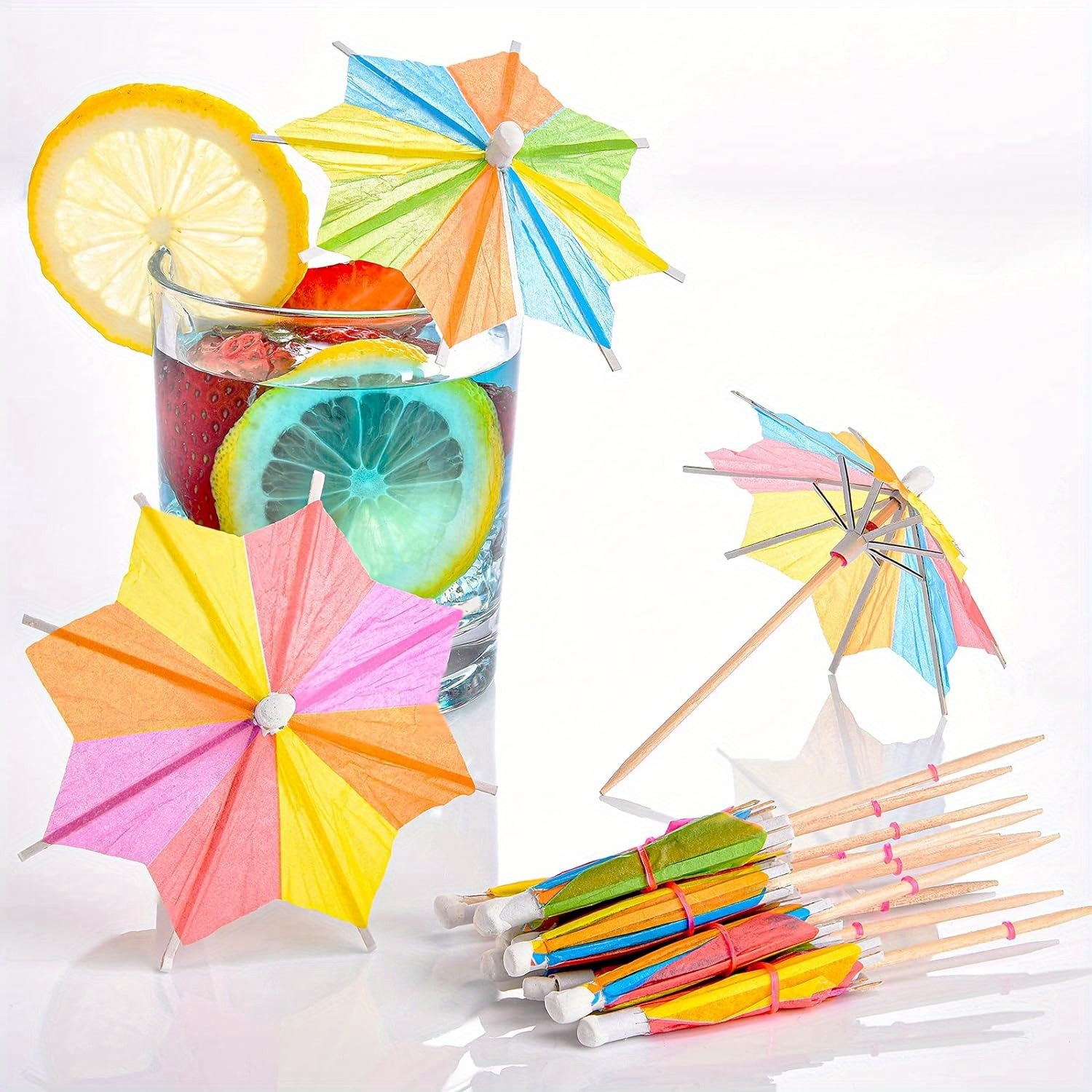 144 paraguas para bebidas, paraguas de cóctel de 4 pulgadas, mini paraguas  de papel para bebidas, paraguas de colores tropicales surtidos para