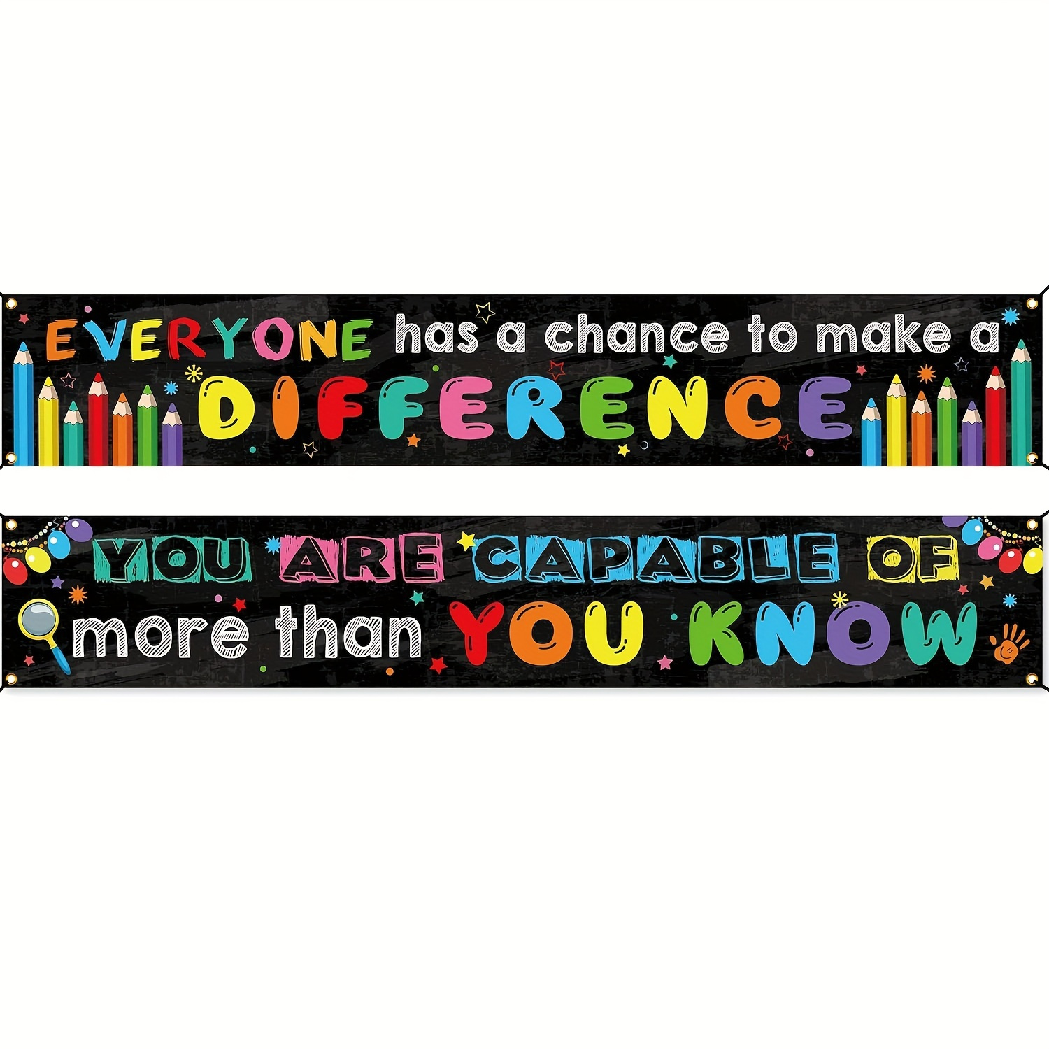 

2pcs Motivational Classroom Banner Positive Banner Inspirational Banner For Students Educational Teacher Classroom Decorations Banner