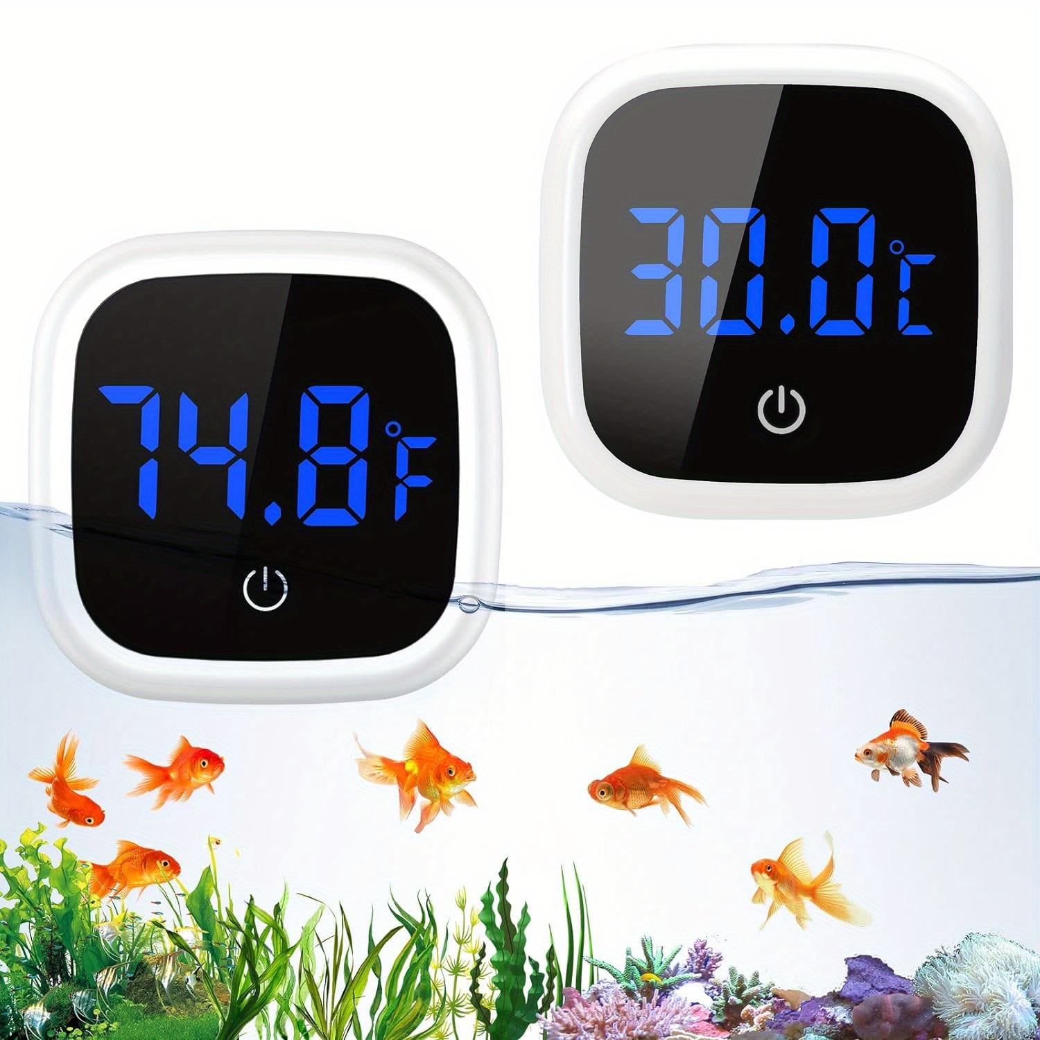 Digital aquarium thermometer with adjustable alarm