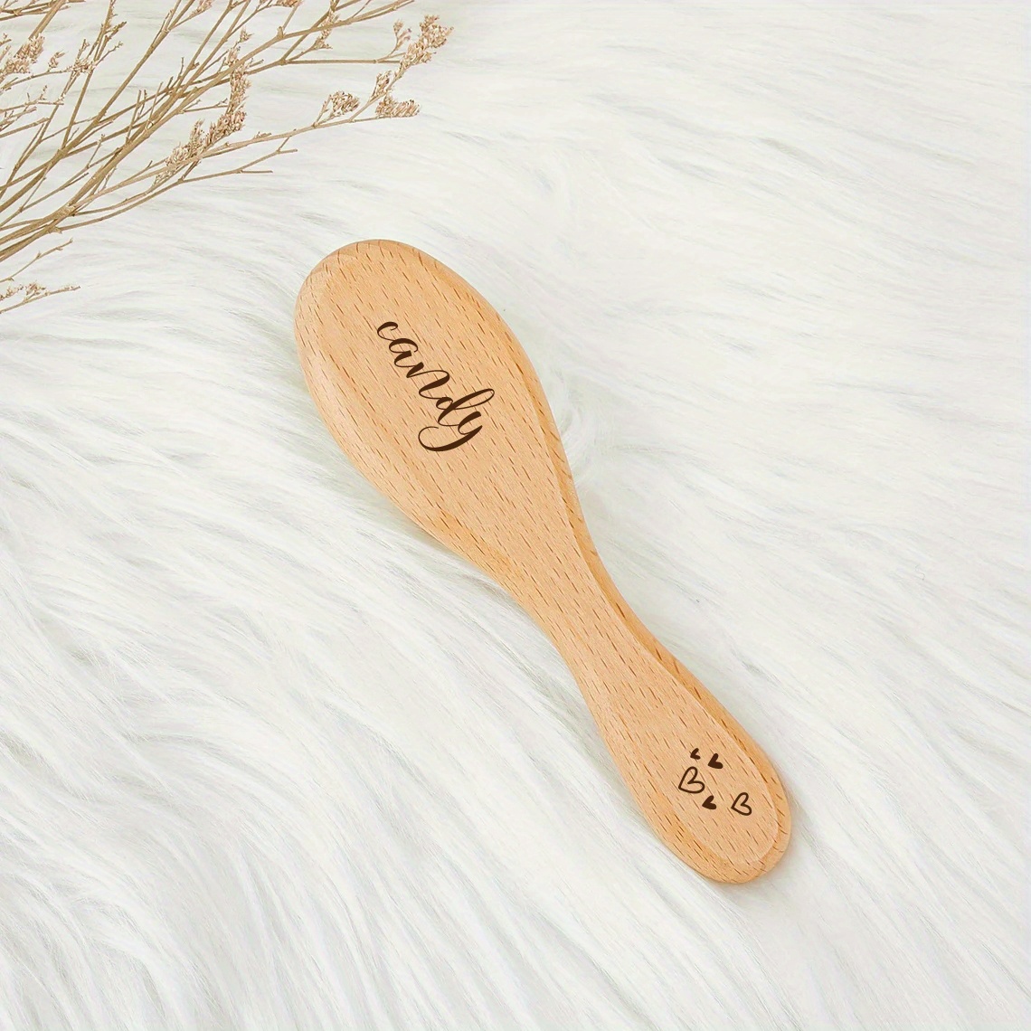 

1pcs Personalized Hair Brush With Heart Pattern, Customized Laser Engraved Name Brush, Shower Brush, Keepsake Gift Holiday Gift