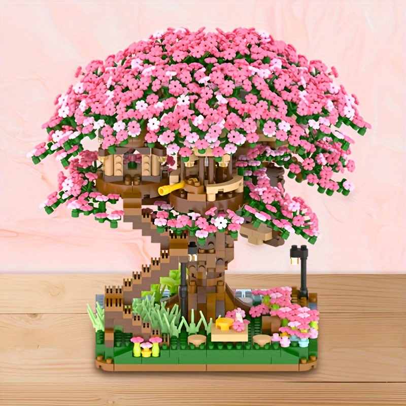 

2000+pcs Upgraded Pink Cherry Tree House Building Blocks Set Halloween/thanksgiving Day/christmas Gift