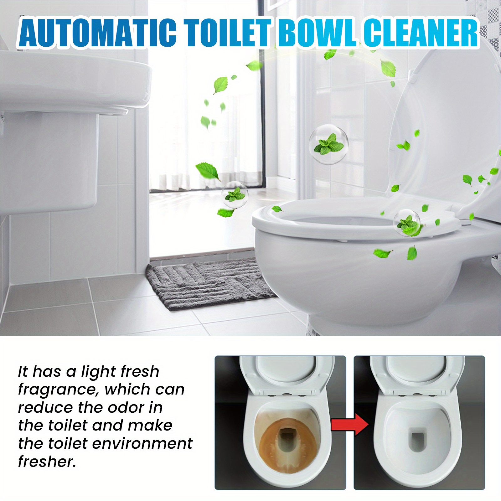 12pcs automatic toilet bowl cleaner toilet cleaning effervescent tablet toilet strong descaling agent toilet deodorant removing yellow stains and odor toilet deep cleaning tablets cleaning supplies cleaning tool details 9