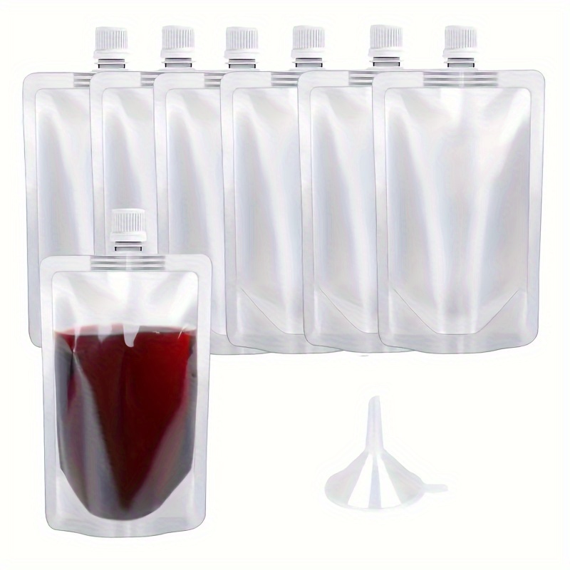 50pcs Disposable Drink Container Set Clear Drink Pouches Plastic Drinking  Bags with 50 Straws for Juice Beverage (Random Straw Color) 