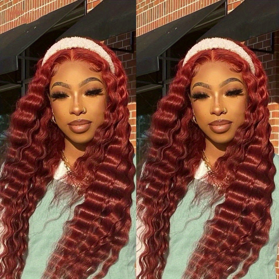 32Inch Burgundy Color Synthetic Lace Front Wig Braided Curly Wigs