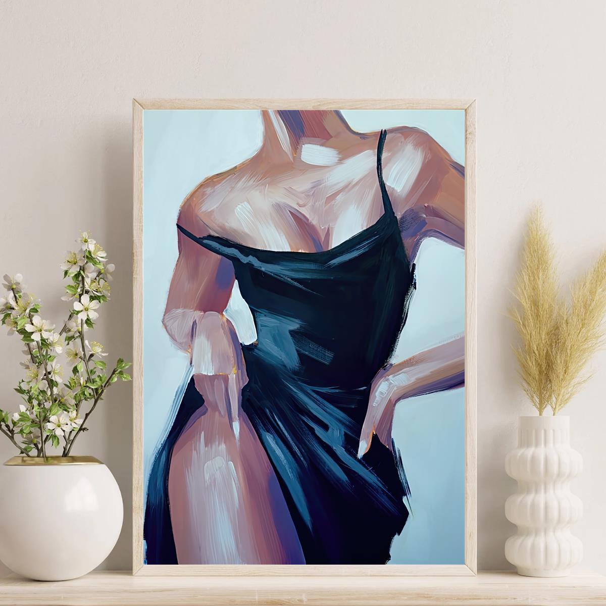 1pc unframed canvas poster modern sexy woman art diverse aesthetic female body poster the human body art oil painting art sexuality poster ideal gift for home bedroom living room bathroom bar coffee shop wall art wall decoration fall decor