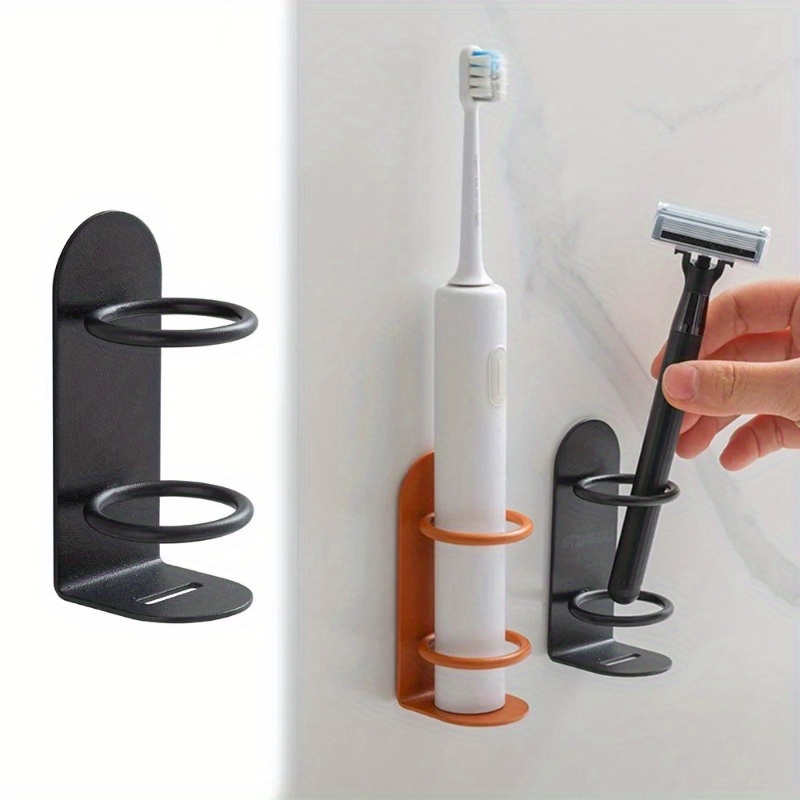 

1pc Electric Toothbrush Holder, Wall Mounted Toothbrush Storage Rack, Punch-free Razor Holder, Bathroom Toothbrush Storage Shelf, Bathroom Accessories