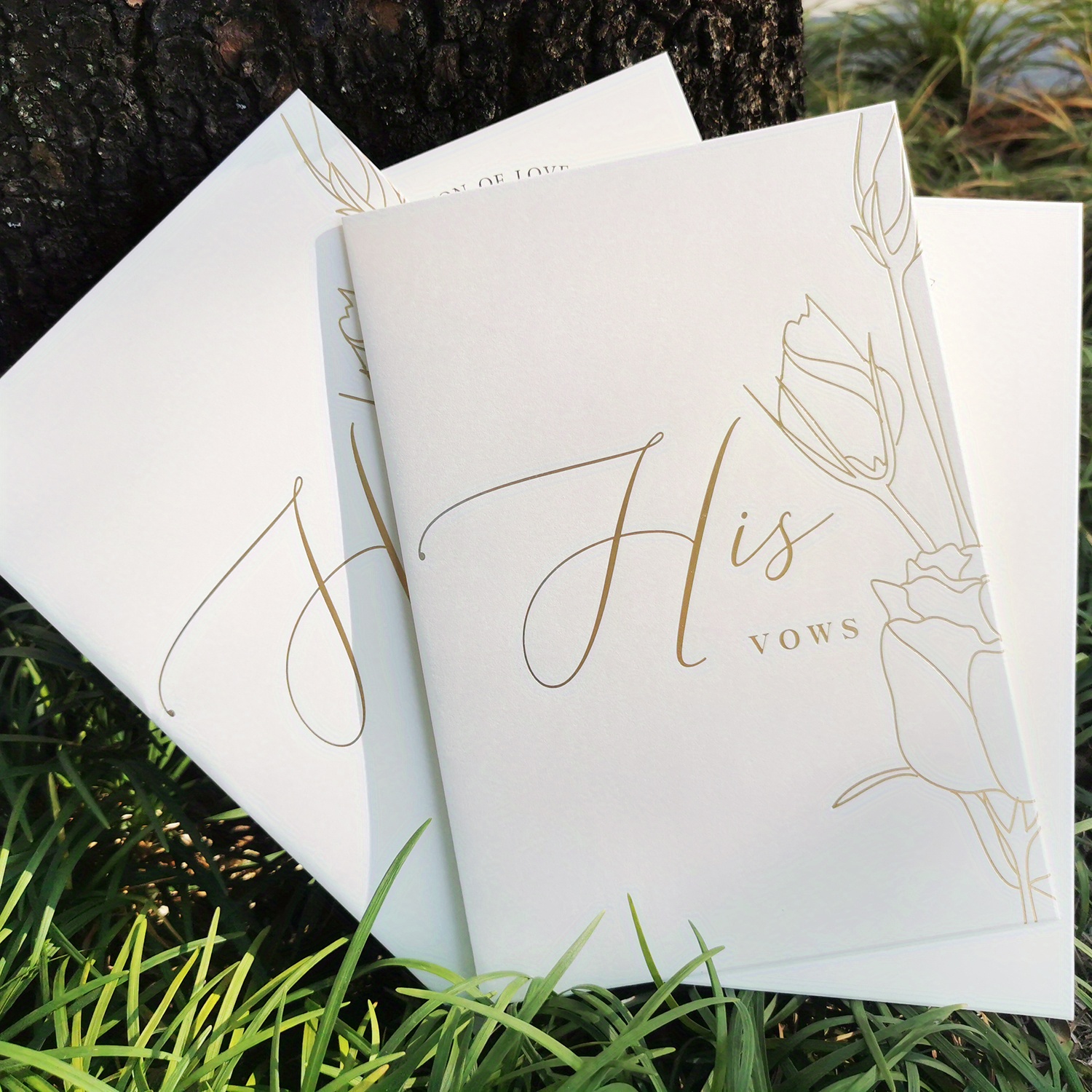 

Vow Book Set, Wedding Vow Book His And Her Vow Notebook, 4pcs/set, 7.88*5.5 Inches, Bride And Groom Wedding Booklet, Wedding Supplies (set Includes Ribbons - Random Colors)