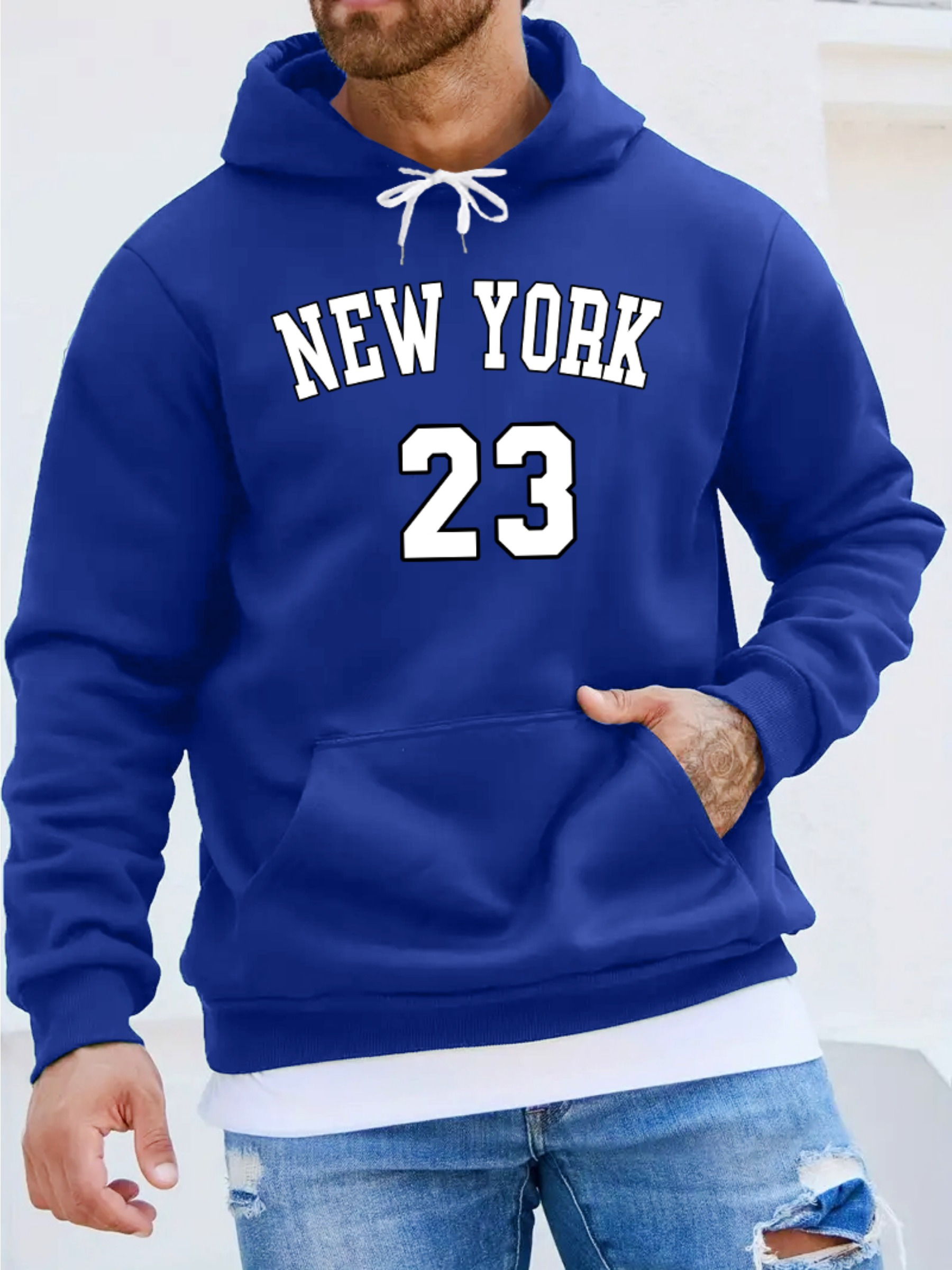 New York Mens Hoodies Pullover Print Hooded Jacket Long Sleeve