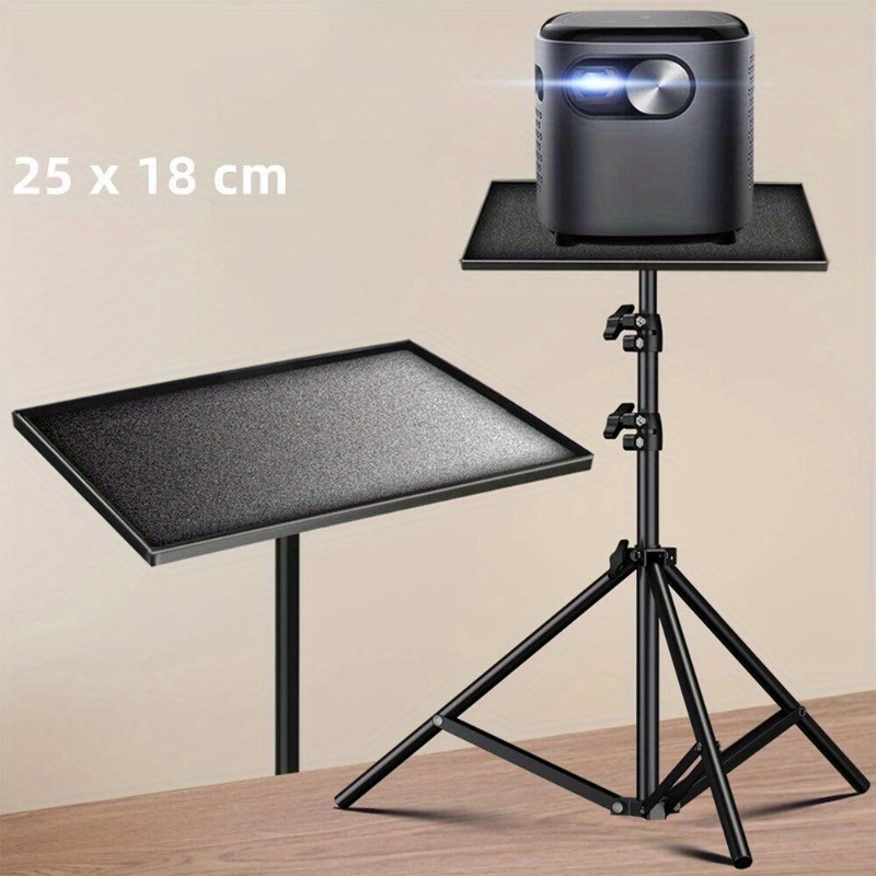 

1 Set Dvd Projector Laptop Dj Tripod Stand Height Adjustable With Tripod Tray (9.74in*7.09in) Black