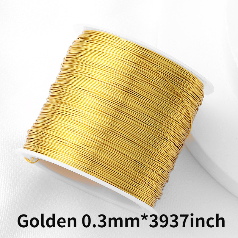 TEMU 100m/roll Copper Wire For Diy Hair Accessories, Bracelet Beading Line, Pearl Beads, , Hair Accessories