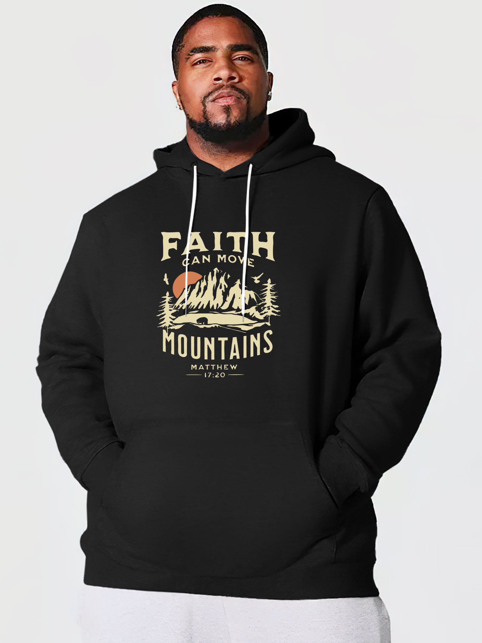 Plus Size Men's Angel/represent/new York Print Hooded - Temu