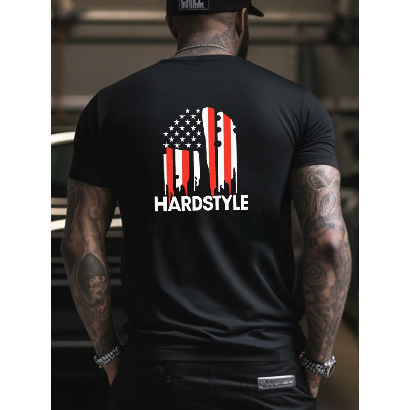 

Hardstyle Print T Shirt, Tees For Men, Casual Short Sleeve T-shirt For Summer