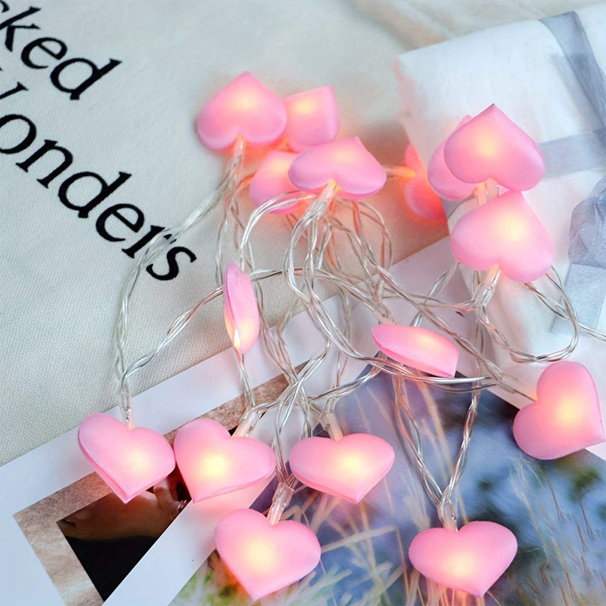 New 20 Red Heart Led String Lights Christmas Tree Decorative - Temu