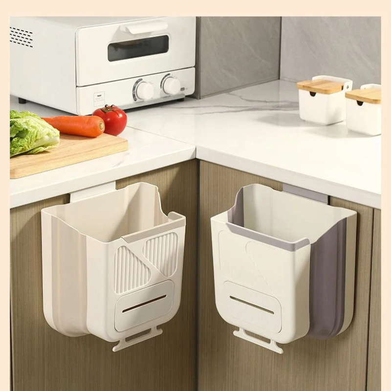 Kitchen Garbage Storage Bucket With Lid Cabinet Door Hanging - Temu