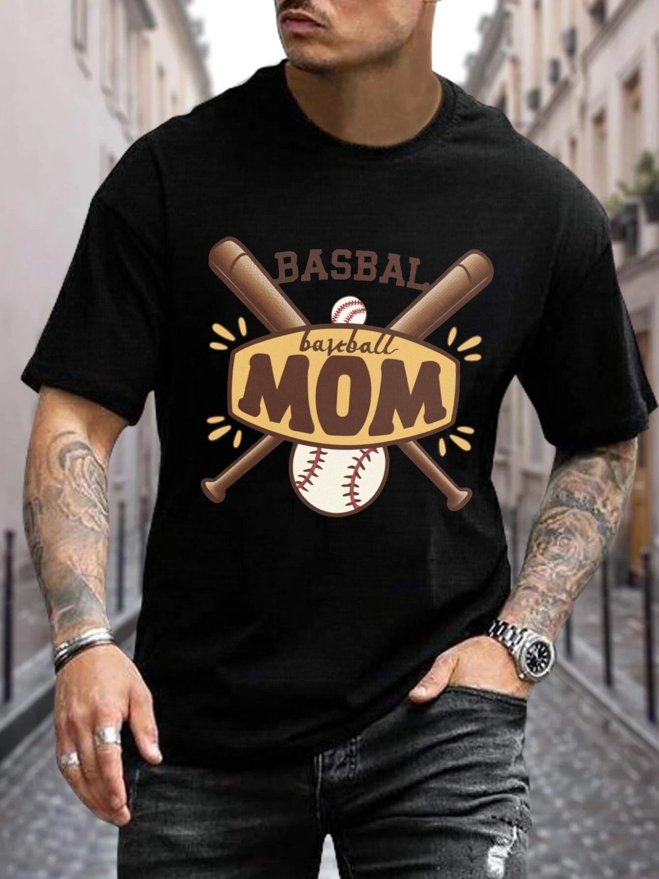 Plus Size Baseball Mom Graphic Print Men's Temu New Zealand