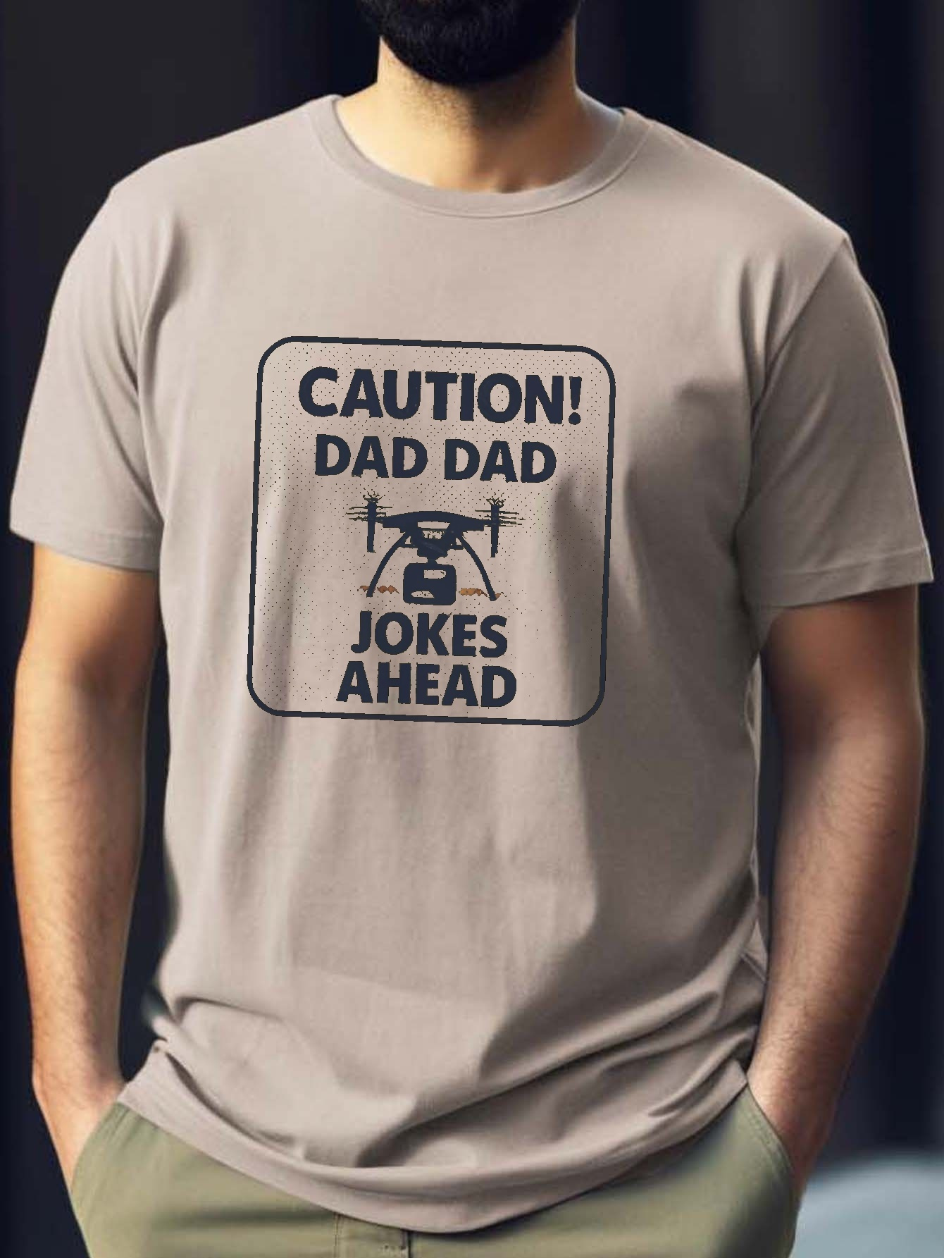 caution beware: dad jokes print t shirt tees men casual Temu Germany