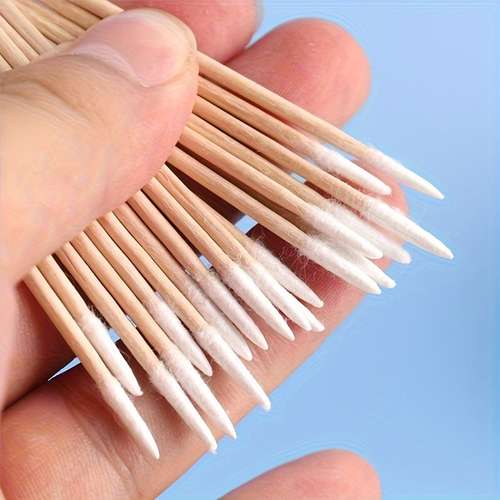 100pcs Portable Nail Polish Remover Stick - Clean Cotton Swab for Healthy Manicure and Makeup Application