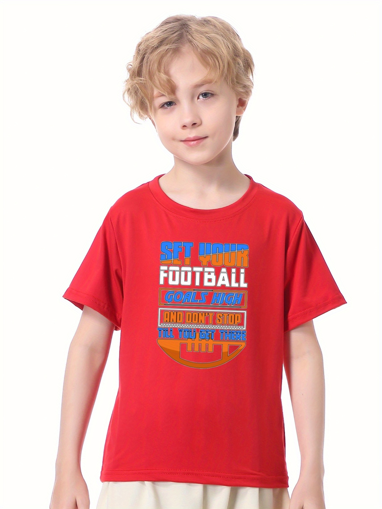 Toddler Boy Letter Football Print Short-sleeve Casual Tee