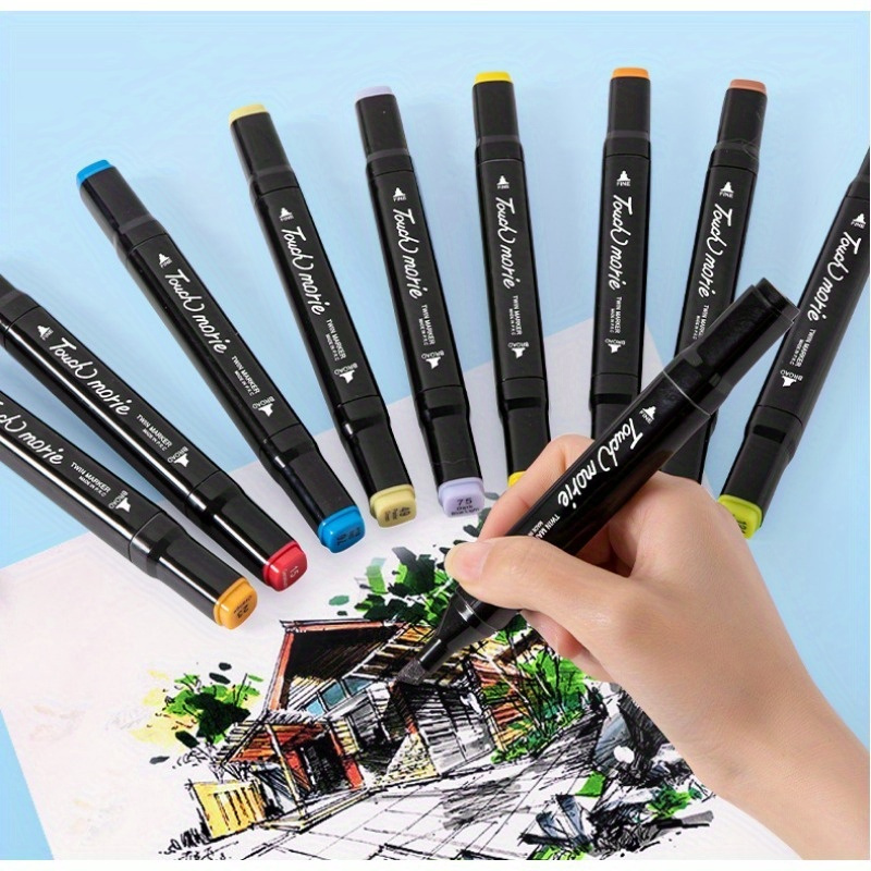 LLD 12Colors Watercolor Art Markers Brush Pen Dual Tip Drawing Calligraphy  Painting Marker School Supplies Pennarelli Papelaria